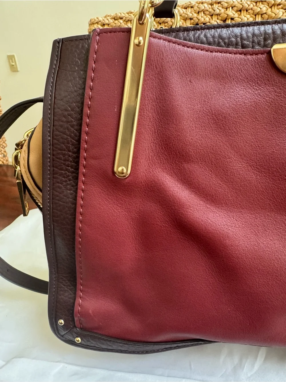 COACH 31646 Dreamer 36 in colorblock Wine Multi bag large